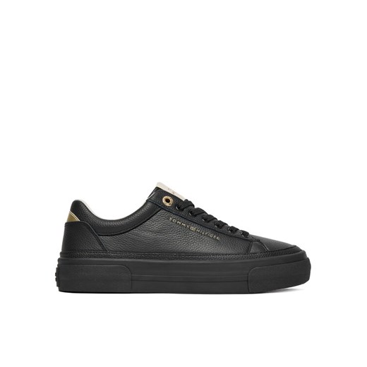 Sneakersy Tommy Hilfiger Th Platform Sneaker Tumbled Ltr FW0FW09018 Czarny ze sklepu eobuwie.pl w kategorii Buty sportowe damskie - zdjęcie 187213156