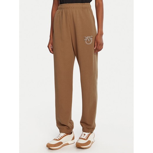 PINKO Spodnie dresowe Plumcake 104790 A2RO Brązowy Regular Fit ze sklepu MODIVO w kategorii Spodnie damskie - zdjęcie 187213758
