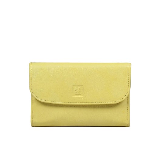 żółty portfel skórzany damski z kolorowym wnętrzem ze sklepu Słoń Torbalski w kategorii Portfele damskie - zdjęcie 187214407