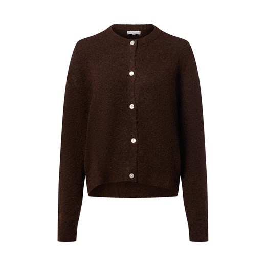 Marie Lund Damski kardigan z zawartością wełny i moheru Kobiety czekoladowy jednolity ze sklepu vangraaf w kategorii Swetry damskie - zdjęcie 187214577