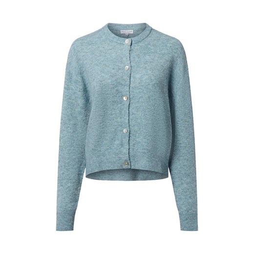 Marie Lund Damski kardigan z zawartością wełny i moheru Kobiety jasnoniebieski marmurkowy ze sklepu vangraaf w kategorii Swetry damskie - zdjęcie 187214578