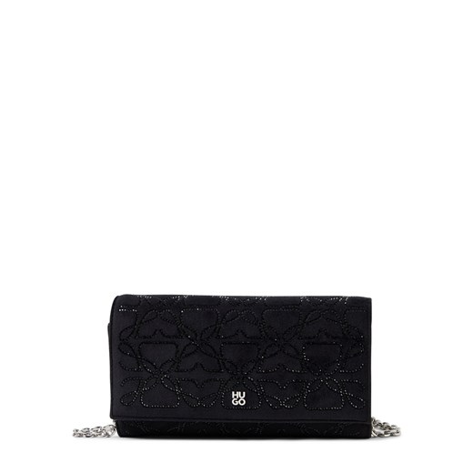 HUGO Damska torba na ramię - Chris Kobiety Sztuczne włókno czarny jednolity - id: 782414-0001-00000 - marki Hugo Boss - 187214609 HUGO Damska torba na ramię - Chris Kobiety Sztuczne włókno czarny jednolity ze sklepu vangraaf w kategorii Kopertówki - zdjęcie 187214609
