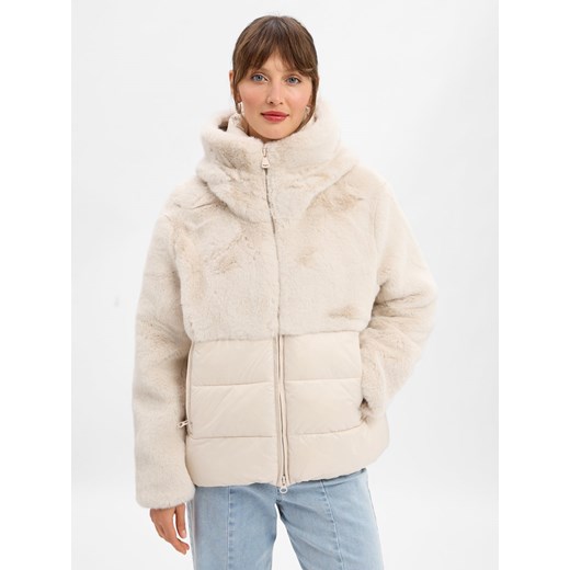 Blauer Damska kurtka pikowana Kobiety écru jednolity ze sklepu vangraaf w kategorii Kurtki damskie - zdjęcie 187214616