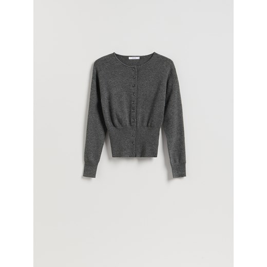Reserved - Kardigan z domieszką wełny - szary ze sklepu Reserved w kategorii Swetry damskie - zdjęcie 187216876