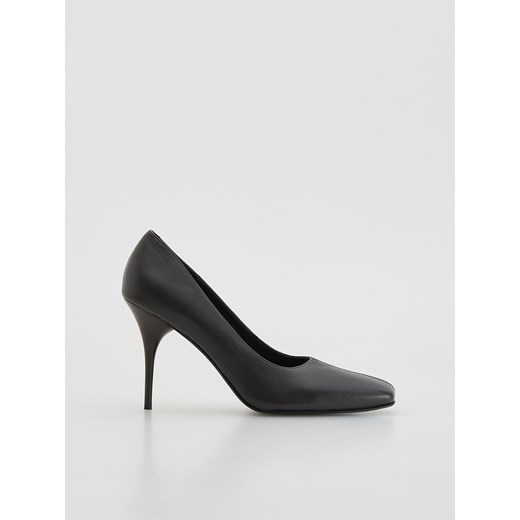 Reserved - Skórzane czółenka - ciemnobrązowy ze sklepu Reserved w kategorii Czółenka - zdjęcie 187217066