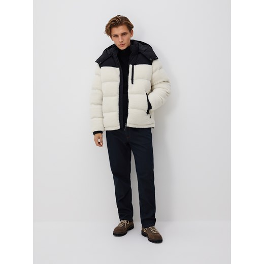 Reserved - Kurtka sherpa puffer - złamana biel ze sklepu Reserved w kategorii Kurtki męskie - zdjęcie 187217128