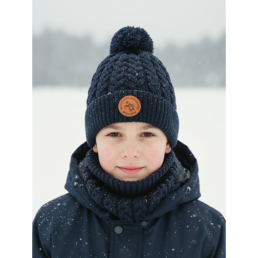 Sinsay - Zestaw: Czapka i komin - granatowy Sinsay L Sinsay