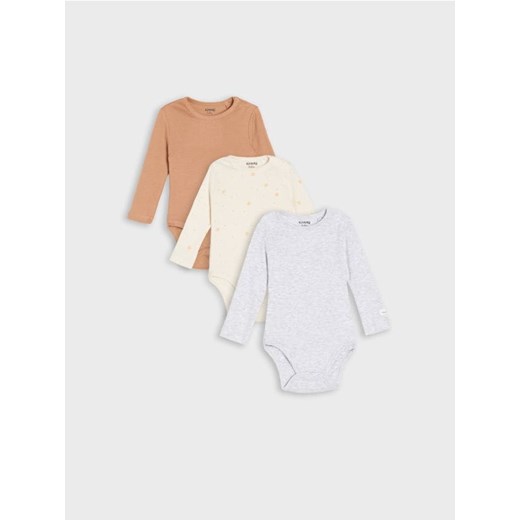 Sinsay - Body 3 pack - kremowy - id: 850FW-01X - marki Sinsay - 187218376 Sinsay - Body 3 pack - kremowy ze sklepu Sinsay w kategorii Body niemowlęce - zdjęcie 187218376
