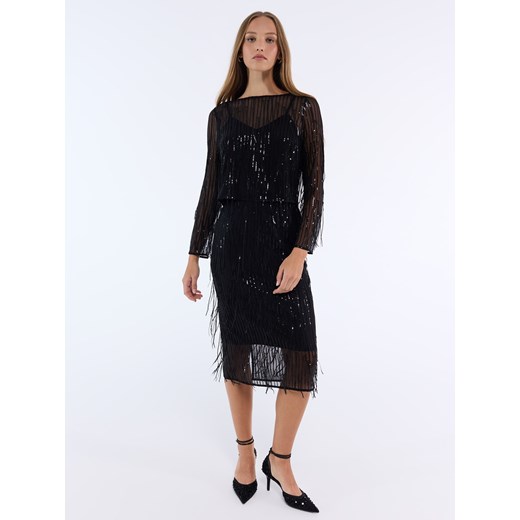 Mohito - Bluzka z cekinami - czarny Mohito 42 Mohito