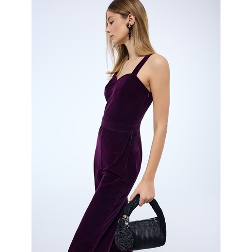 Mohito - Welurowy kombinezon - ciemny fiolet ze sklepu Mohito w kategorii Kombinezony damskie - zdjęcie 187218935