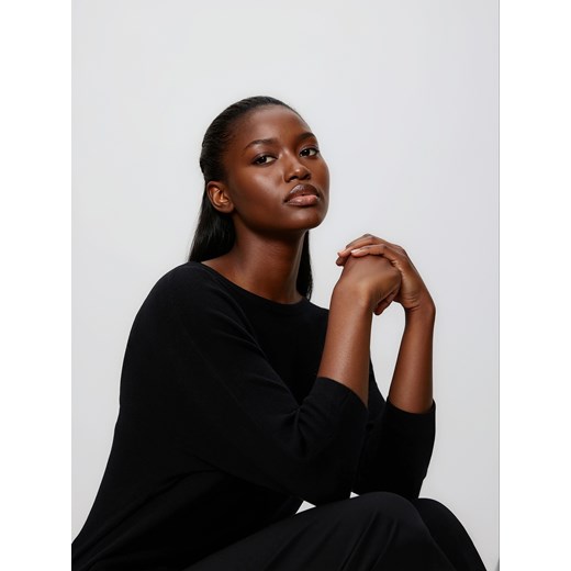 Reserved - Sweter z kimonowym rękawem - czarny ze sklepu Reserved w kategorii Swetry damskie - zdjęcie 187219137