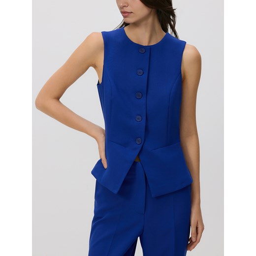 Reserved - Kamizelka z dodatkiem wiskozy - niebieski ze sklepu Reserved w kategorii Kamizelki damskie - zdjęcie 187219535