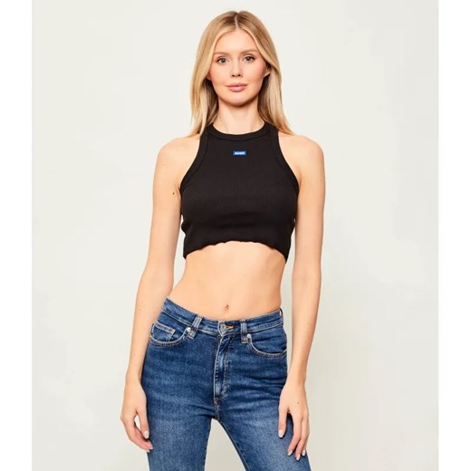 Hugo Blue Top Baby | Cropped Fit ze sklepu Gomez Fashion Store w kategorii Bluzki damskie - zdjęcie 187220167
