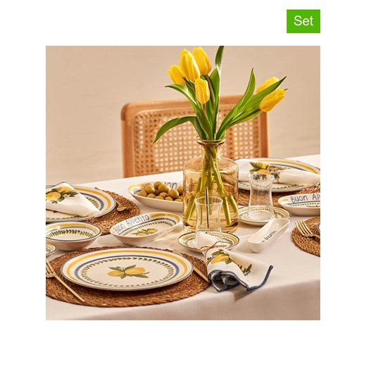 BELLA MAISON 26-częściowy zestaw śniadaniowy &quot;Lemoncello&quot; w kolorze białym ze wzorem ze sklepu Limango Polska w kategorii Naczynia - zdjęcie 187221605