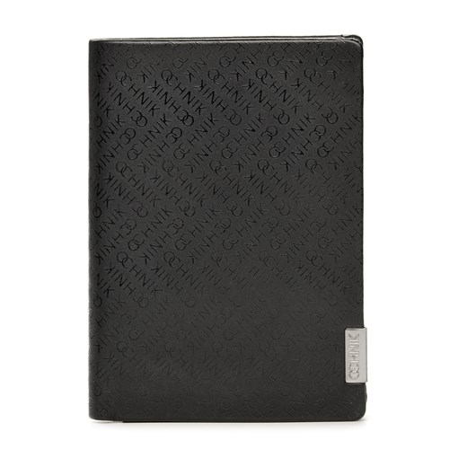 Czarny skórzany portfel męski z logo Ochnik Ochnik