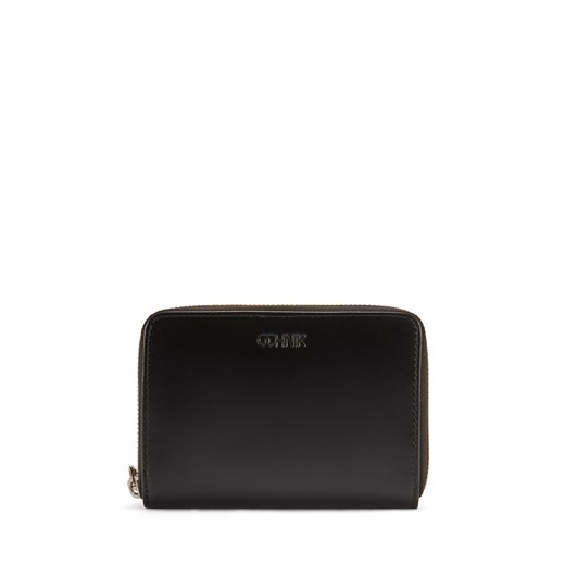 Czarny skórzany portfel damski Ochnik Ochnik