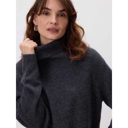 Reserved - Wełniany sweter z kaszmirem - ciemnoszary ze sklepu Reserved w kategorii Swetry damskie - zdjęcie 187224077