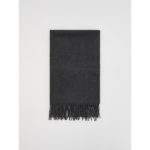 Reserved - Gładki szalik z frędzlami - ciemnoszary ze sklepu Reserved w kategorii Szaliki i chusty damskie - zdjęcie 187224238