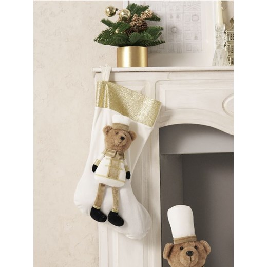 Sinsay - Świąteczna skarpeta z misiem - kremowy Sinsay One Size Sinsay