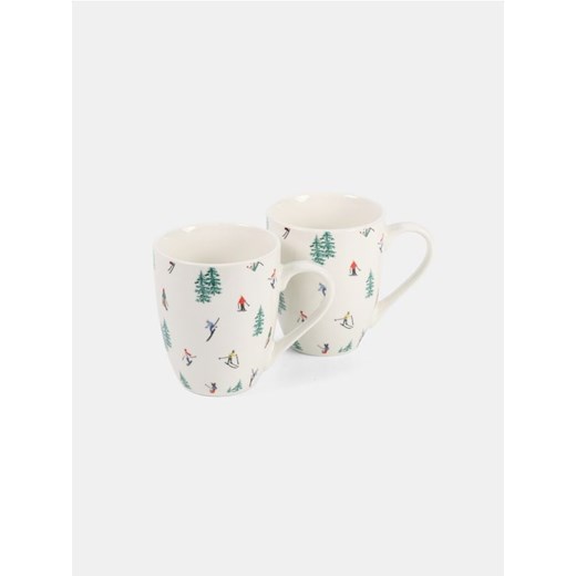Sinsay - Zimowe kubki ceramiczne z motywem narciarskim 2 pack - biały ze sklepu Sinsay w kategorii Kubki - zdjęcie 187225617