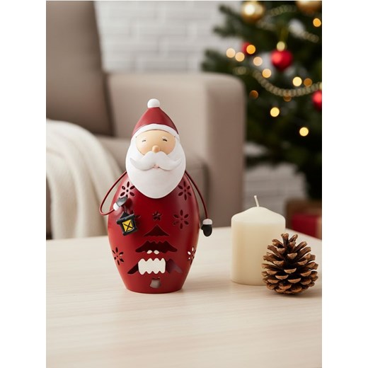 Sinsay - Świąteczny świecznik z żelaza z motywem Mikołaja - czerwony ze sklepu Sinsay w kategorii Dekoracje bożonarodzeniowe - zdjęcie 187225627