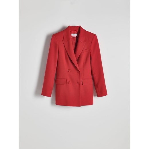 Reserved - Długa dwurzędowa marynarka - czerwony Reserved XS promocja Reserved