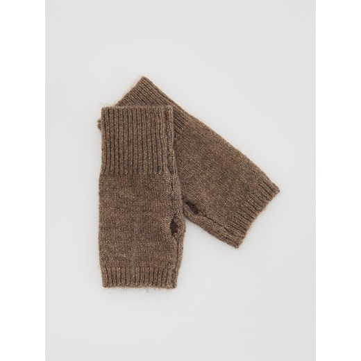 Reserved - Mitenki z domieszką wełny - brązowy ze sklepu Reserved w kategorii Rękawiczki damskie - zdjęcie 187225807