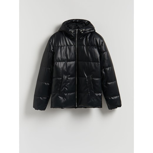 Reserved - Pikowana kurtka z imitacji skóry - czarny ze sklepu Reserved w kategorii Kurtki męskie - zdjęcie 187225845