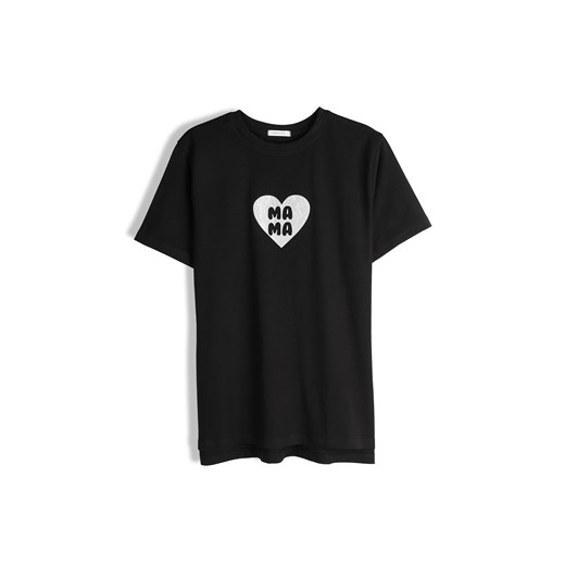 GATE Bawełniana koszulka z brokatowym nadrukiem 34 ze sklepu gateshop w kategorii Bluzki damskie - zdjęcie 187226099