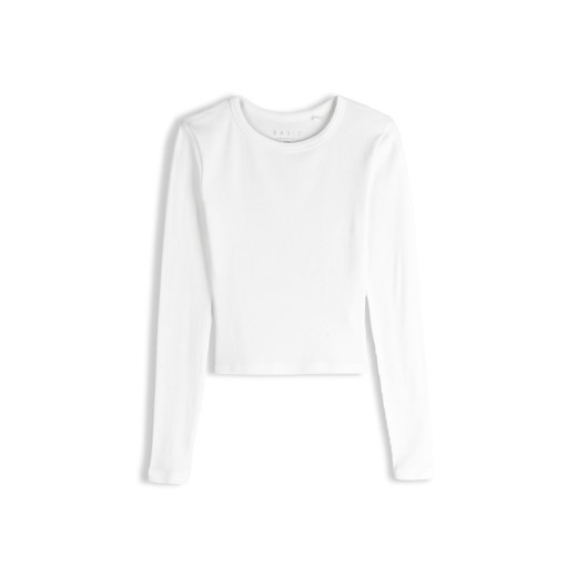 GATE Klasyczna koszulka z żebrowanej dzianiny 34 ze sklepu gateshop w kategorii Bluzki damskie - zdjęcie 187226116