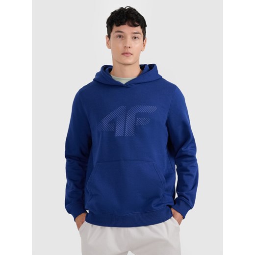 Męska bluza nierozpinana z kapturem 4F 4FWMM00TSWSM1766 - granatowa ze sklepu Sportstylestory.com w kategorii Bluzy męskie - zdjęcie 187226235