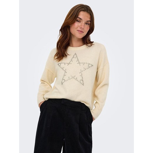 ONLY Sweter w kolorze beżowym L Limango Polska okazyjna cena