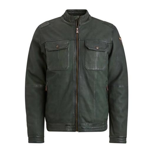 PME Legend Skórzana kurtka w kolorze ciemnozielonym ze sklepu Limango Polska w kategorii Kurtki męskie - zdjęcie 187228607