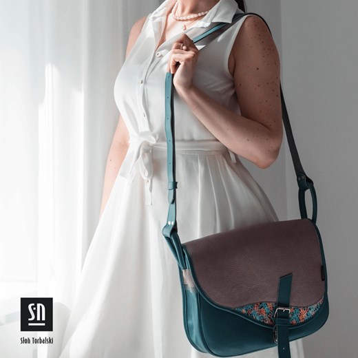 niebiesko różowa torebka damska skórzana  listonoszka na ramię Fre ze sklepu Słoń Torbalski w kategorii Listonoszki - zdjęcie 187228947