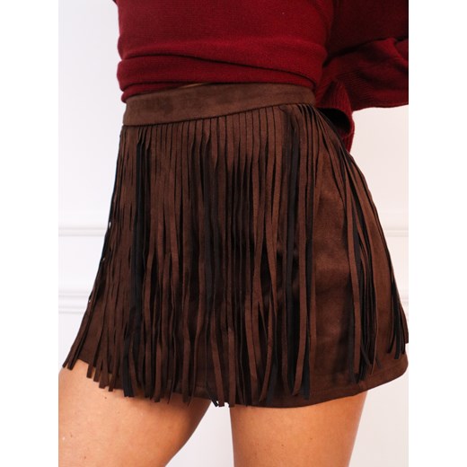 SPÓDNICA MINI ZAMSZOWA Z FRĘDZLAMI- CZEKOLADOWA - id: 20618 - marki Olika - 187228965 SPÓDNICA MINI ZAMSZOWA Z FRĘDZLAMI- CZEKOLADOWA ze sklepu olika.com.pl w kategorii Spódnice - zdjęcie 187228965