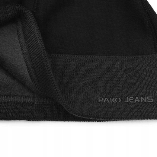 Ciepła, Zimowa Czapka - Podszyta Polarem - Pako Jeans - Czarna CPAPJNSz100cz Pako Jeans Uniwersalny JegoSzafa.pl