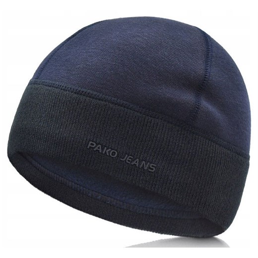 Ciepła, Zimowa Czapka - Podszyta Polarem - Pako Jeans - Granatowa CPAPJNSz100gr ze sklepu JegoSzafa.pl w kategorii Czapki zimowe męskie - zdjęcie 187229059