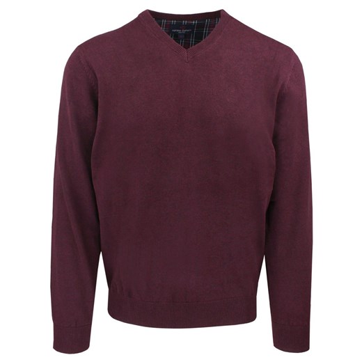 Męski, Bawełniany Sweter w Serek (V-neck) - Adriano Guinari - Bordo, Melanż SWADGaw25WINEMELANGEv - id: 24267 - marki Adriano Guinari - 187229067 Męski, Bawełniany Sweter w Serek (V-neck) - Adriano Guinari - Bordo, Melanż SWADGaw25WINEMELANGEv ze sklepu JegoSzafa.pl w kategorii Swetry męskie - zdjęcie 187229067