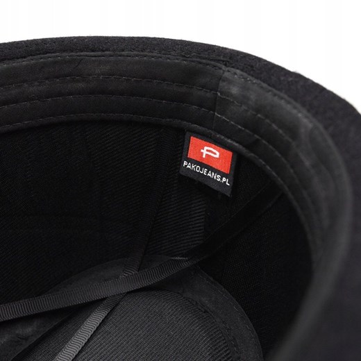 Męski Kapelusz z Wełną, Jesień-Zima, Trilby -Pako Jeans- Czarny Uniwersalny JegoSzafa.pl