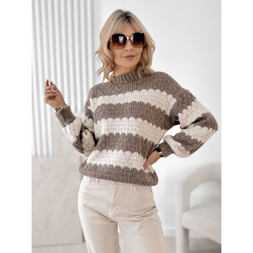 sweter foyle ciemnobeżowy one size - id: prod-82391-group - marki UBRA - 187230226 sweter foyle ciemnobeżowy one size ze sklepu UBRA w kategorii Swetry damskie - zdjęcie 187230226