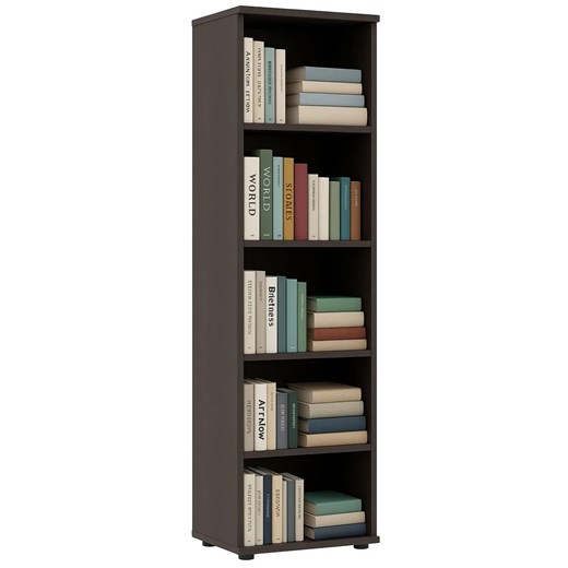 Minimalistyczny regał na książki wenge E5-F39 - id: 53617 - marki Elior - 187230288 Minimalistyczny regał na książki wenge E5-F39 ze sklepu Edinos.pl w kategorii Regały i witryny - zdjęcie 187230288