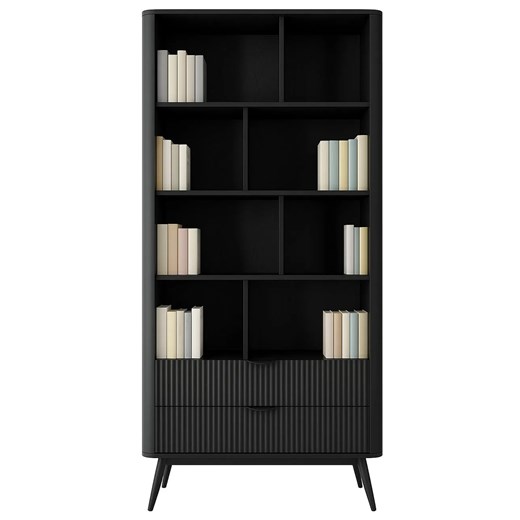 Czarny regał na książki glamour W7-H08 - id: 53631 - marki Elior - 187230349 Czarny regał na książki glamour W7-H08 ze sklepu Edinos.pl w kategorii Dom - zdjęcie 187230349