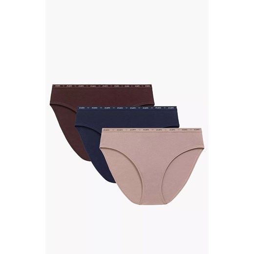 Atlantic 3-pack figi damskie Sport High Leg 3CLP-010-BRO/BEZC/GRA, Kolor brązowo-granatowo-beżowy, Rozmiar M, ATLANTIC ze sklepu Intymna w kategorii Majtki damskie - zdjęcie 187230357