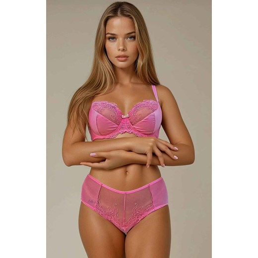 Biustonosz miękki soft maxi z różowego haftu Cherie, Kolor różowy, Rozmiar 70C, Sawren ze sklepu Intymna w kategorii Biustonosze - zdjęcie 187230659