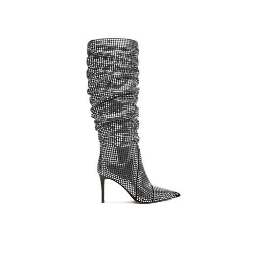 Kozaki MICHAEL Michael Kors Dawn Heeled Boot 40F5DWHB7S Srebrny ze sklepu eobuwie.pl w kategorii Kozaki damskie - zdjęcie 187231798