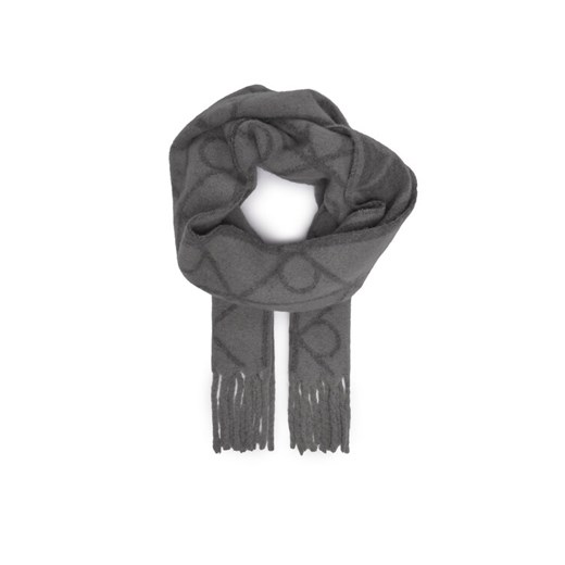 Szalik Calvin Klein Emblem Aop Brushed LV04D8072G Szary ze sklepu eobuwie.pl w kategorii Szaliki i chusty damskie - zdjęcie 187231808