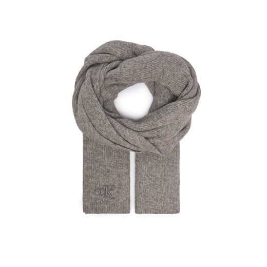 Calvin Klein Szalik Thick Embroidery K60K612664 Szary ze sklepu MODIVO w kategorii Szaliki i chusty damskie - zdjęcie 187233179