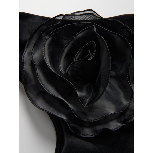 Reserved - Top z różą - czarny Reserved M Reserved