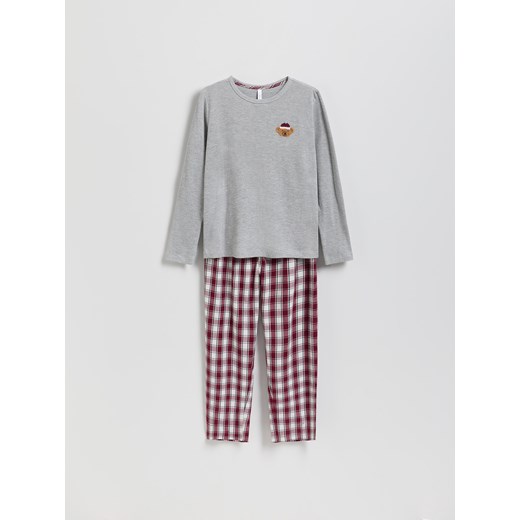 Reserved - Bawełniana piżama - ciemnoszary - id: 643GX-90M - marki Reserved - 187235349 Reserved - Bawełniana piżama - ciemnoszary ze sklepu Reserved w kategorii Piżamy dziecięce - zdjęcie 187235349