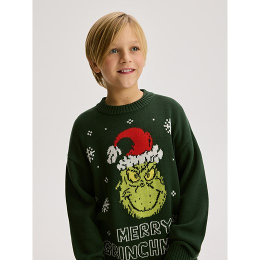 Reserved - Świąteczny sweter Grinch - ciemnoszary - id: 657FH-90X - marki Reserved - 187235359 Reserved - Świąteczny sweter Grinch - ciemnoszary ze sklepu Reserved w kategorii Bluzy chłopięce - zdjęcie 187235359